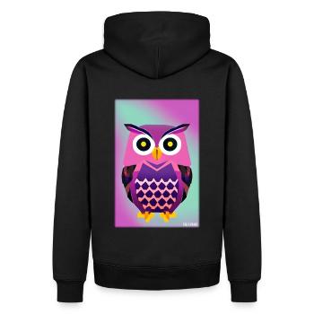Eule Wütend Polygon Waldtier Wildnis Vogel Nacht - Männer Premium Bio Hoodie - Schwarz - Hinten - Nico (187cm)
