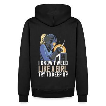 Schweißer Mama für Schweißerinnen und - Männer Premium Bio Hoodie - Schwarz - Hinten - Nico (187cm)