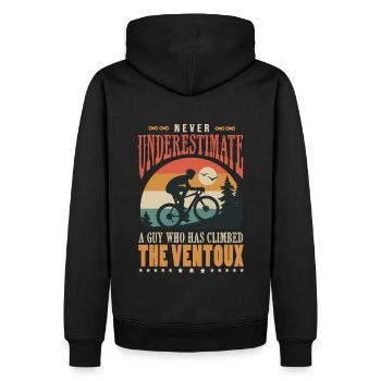 ein Typ, der den Ventoux-Velo bestiegen hat - Männer Premium Bio Hoodie - Schwarz - Hinten - Nico (187cm)