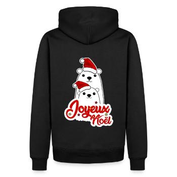 Joyeux Noel Noël fêter noël - Sweat à capuche Premium bio Homme - noir - Dos - Nico (187cm)
