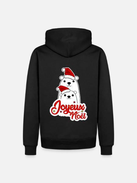 Joyeux Noel Noël fêter noël - Sweat à capuche Premium bio Homme - noir