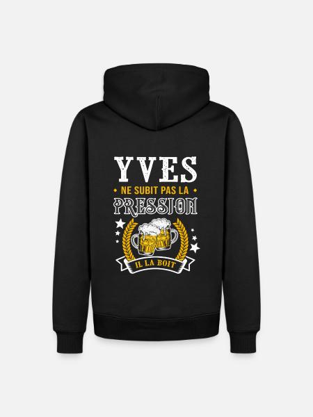 Yves bière yves cadeau Yves fêtes - Sweat à capuche Premium bio Homme - noir