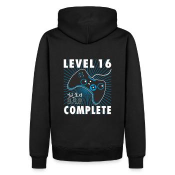 16. Geburtstag Level 16 Complete Jungen Geschenk - Männer Premium Bio Hoodie - Schwarz - Hinten - Nico (187cm)