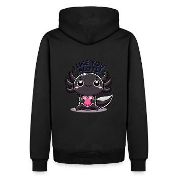 like you alotl - Männer Premium Bio Hoodie - Schwarz - Hinten - Nico (187cm)