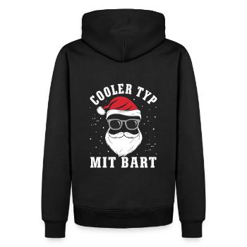 Weihnachtsmann Cooler Typ mit Bart Geschenk - Männer Premium Bio Hoodie - Schwarz - Hinten - Nico (187cm)