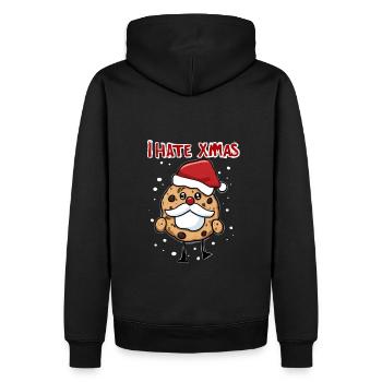 Ich hasse Weihnachten Lustiger Keks Cookie Advent - Männer Premium Bio Hoodie - Schwarz - Hinten - Nico (187cm)