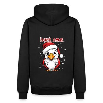 Ich hasse Weihnachten Lustiger Vogel - Männer Premium Bio Hoodie - Schwarz - Hinten - Nico (187cm)