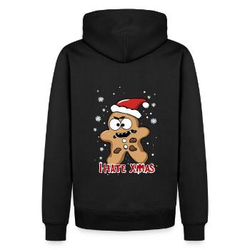 Je déteste Noël Funny Cookie Cookie Mares - Sweat à capuche Premium bio Homme - noir - Dos - Nico (187cm)