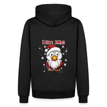 Ich hasse Weihnachten Lustiger Vogel Taube - Männer Premium Bio Hoodie - Schwarz - Hinten - Nico (187cm)