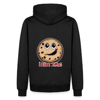 Je déteste Noël Funny Cookie Cookie Avent - Sweat à capuche Premium bio Homme - noir - Dos - Nico (187cm)