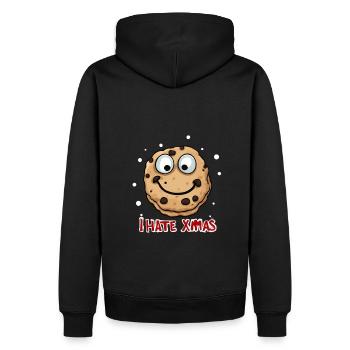 Ich hasse Weihnachten Lustiger Keks Cookie Stuten - Männer Premium Bio Hoodie - Schwarz - Hinten - Nico (187cm)