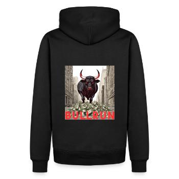 Bullrun Bitcoin Crypto-monnaie Paiement futur - Sweat à capuche Premium bio Homme - noir - Dos - Nico (187cm)