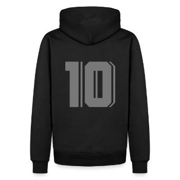 10 - Number ten - Männer Premium Bio Hoodie - Schwarz - Hinten - Nico (187cm)