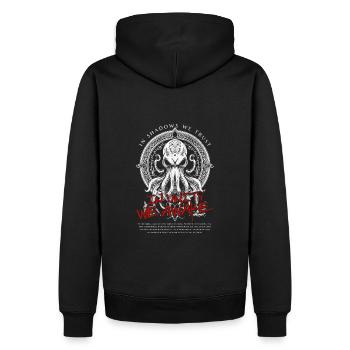Unity Awake - Cthulhu Kult Lovecraft Necronomicon - Männer Premium Bio Hoodie - Schwarz - Hinten - Nico (187cm)