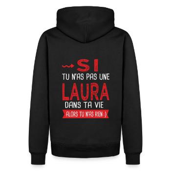Laura Si tu n as pas une Laura dans ta vie Humour - Sweat à capuche Premium bio Homme - noir - Dos - Nico (187cm)