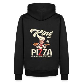 Pizzaiolo, König der Pizza - Männer Premium Bio Hoodie - Schwarz - Hinten - Nico (187cm)