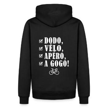 vélo humour velo droles cycliste - Sweat à capuche Premium bio Homme - noir - Dos - Nico (187cm)
