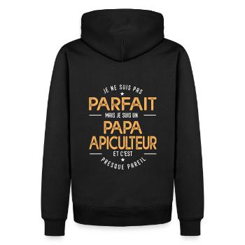 je suis un papa apiculteur humour fête des pères - Sweat à capuche Premium bio Homme - noir - Dos - Nico (187cm)