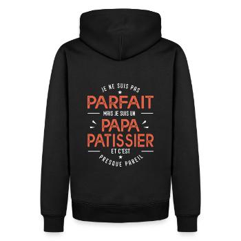 je suis un papa Patissier cadeau pâtissier humour - Sweat à capuche Premium bio Homme - noir - Dos - Nico (187cm)