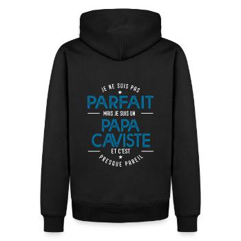 je suis un papa caviste cadeau vigneron humour vin - Sweat à capuche Premium bio Homme - noir - Dos - Nico (187cm)