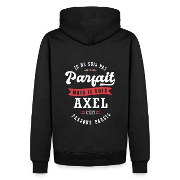 Axel Parfait Cadeau prenom axel - Sweat à capuche Premium bio Homme - noir - Dos - Nico (187cm)