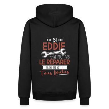 Si Eddie ne peut pas le réparer on est foutus - Sweat à capuche Premium bio Homme - noir - Dos - Nico (187cm)