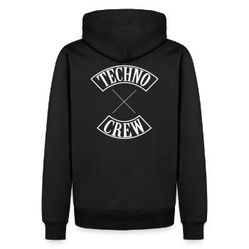 TECHNO CREW - Männer Premium Bio Hoodie - Schwarz - Hinten - Nico (187cm)