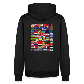 Drapeaux du monde entier 2 - Sweat à capuche Premium bio Homme - noir - Dos - Nico (187cm)