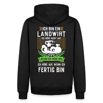 Landwirt - Ich höre nicht auf wenn ich müde bin... - Männer Premium Bio Hoodie - Schwarz - Hinten - Nico (187cm)