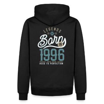 Anniversaire 1996 born in 1996 cadeau 26 ans - Sweat à capuche Premium bio Homme - noir - Dos - Nico (187cm)