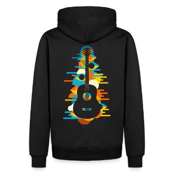 Akustische Gitarre Musikinstrument Lustig Geschenk - Männer Premium Bio Hoodie - Schwarz - Hinten - Nico (187cm)