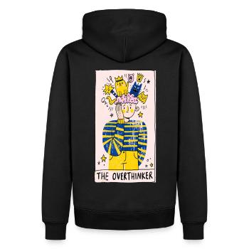Le Penseur Excessif : Pensées Colorées - Sweat à capuche Premium bio Homme - noir - Dos - Nico (187cm)