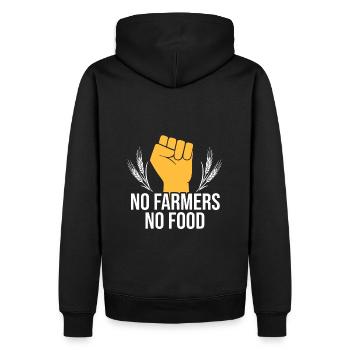 no farmers no food soutien agriculteur - Sweat à capuche Premium bio Homme - noir - Dos - Nico (187cm)