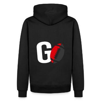 go rugby supporter player rugby toulouse - Männer Premium Bio Hoodie - Schwarz - Hinten - Nico (187cm)