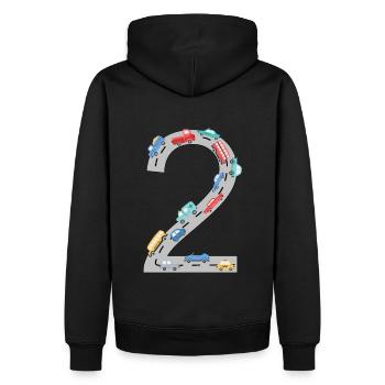 2. Geburtstag - Männer Premium Bio Hoodie - Schwarz - Hinten - Nico (187cm)