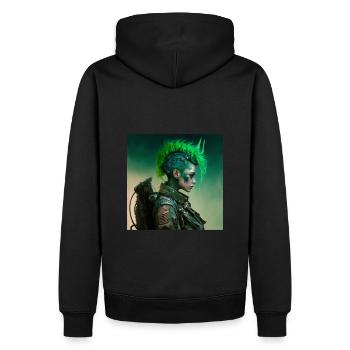 Mädchen aus der Zukunft - Männer Premium Bio Hoodie - Schwarz - Hinten - Nico (187cm)