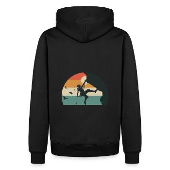 CLIMB climbing rock climbing woman - Men’s Premium Organic Hoodie - black - Back - Nico (187cm)