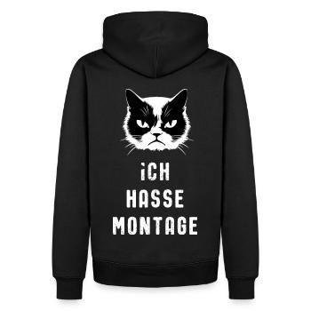Ich Hasse Montage - hell - Männer Premium Bio Hoodie - Schwarz - Hinten - Nico (187cm)