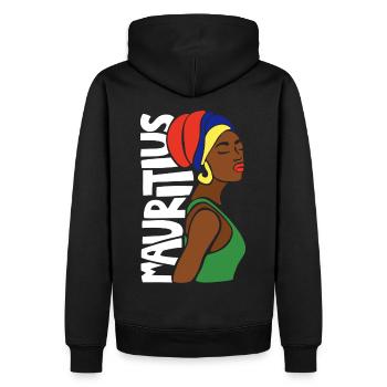 Mauritius - Men’s Premium Organic Hoodie - black - Back - Nico (187cm)