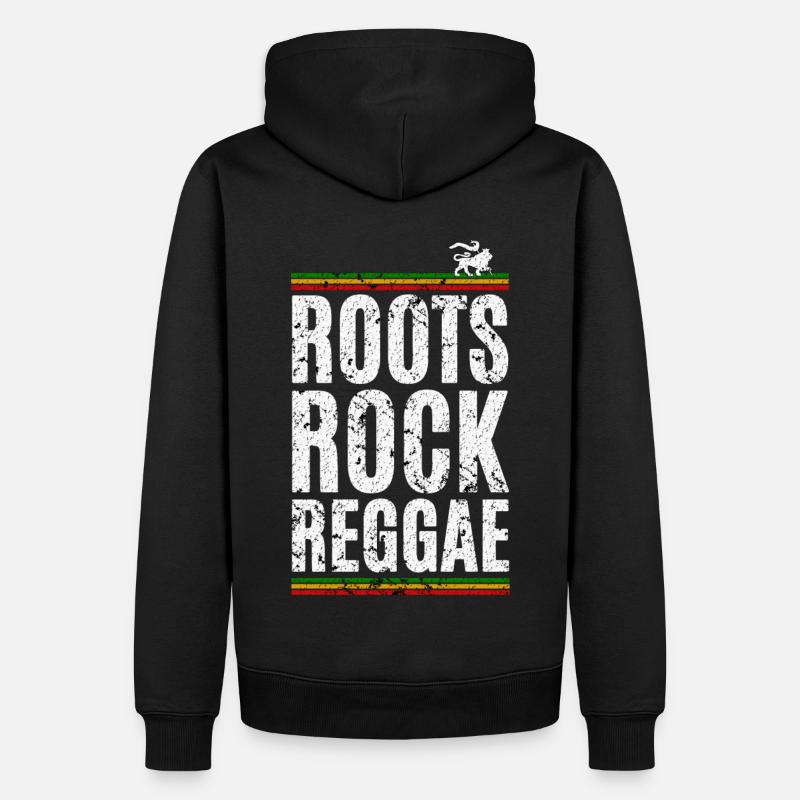 Roots Rock Reggae - Männer Premium Bio Hoodie - Schwarz