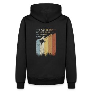 I May Be Old But I Got To See All The Cool Bands - Männer Premium Bio Hoodie - Schwarz - Hinten - Nico (187cm)