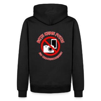 Bitte keine Fotos - Bin Krankgeschrieben - Männer Premium Bio Hoodie - Schwarz - Hinten - Nico (187cm)