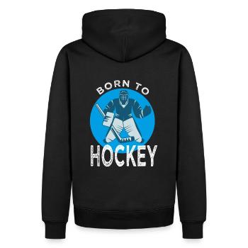 Gardien hockey Humour Hockey sur glace - Sweat à capuche Premium bio Homme - noir - Dos - Nico (187cm)
