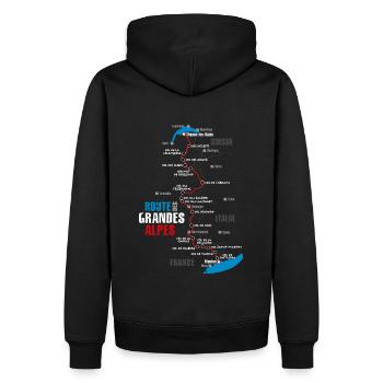 Le parcours de la Route des Grandes Alpes (b) - Sweat à capuche Premium bio Homme - noir - Dos - Nico (187cm)