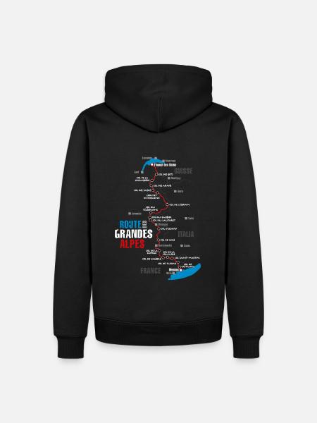 Die Strecke der Route des Grandes Alpes (b) - Männer Premium Bio Hoodie - Schwarz