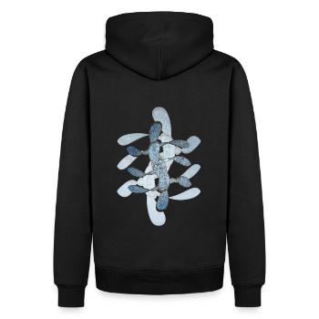 Résumé n° 64 - Sweat à capuche Premium bio Homme - noir - Dos - Nico (187cm)