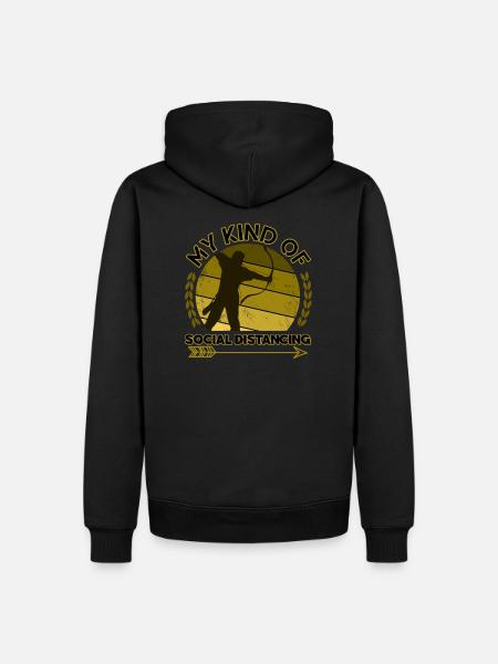 archery crossbow social distancing funny - Men’s Premium Organic Hoodie - black