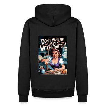 Ne me faites pas basculer mon interrupteur de sorcière, Halloween - Sweat à capuche Premium bio Homme - noir - Dos - Nico (187cm)