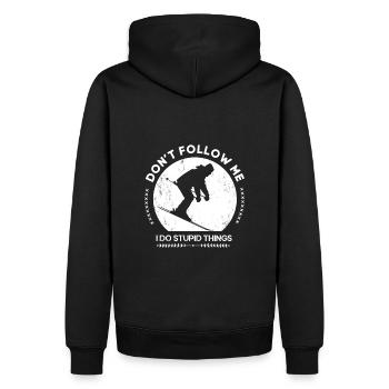 Dictons des skieurs Ne suivez pas Skialpin Ski Holiday - Sweat à capuche Premium bio Homme - noir - Dos - Nico (187cm)