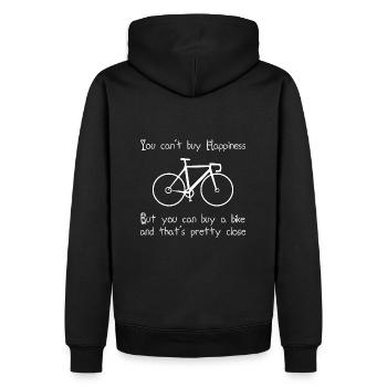 Glück kann man kaufen... - Männer Premium Bio Hoodie - Schwarz - Hinten - Nico (187cm)